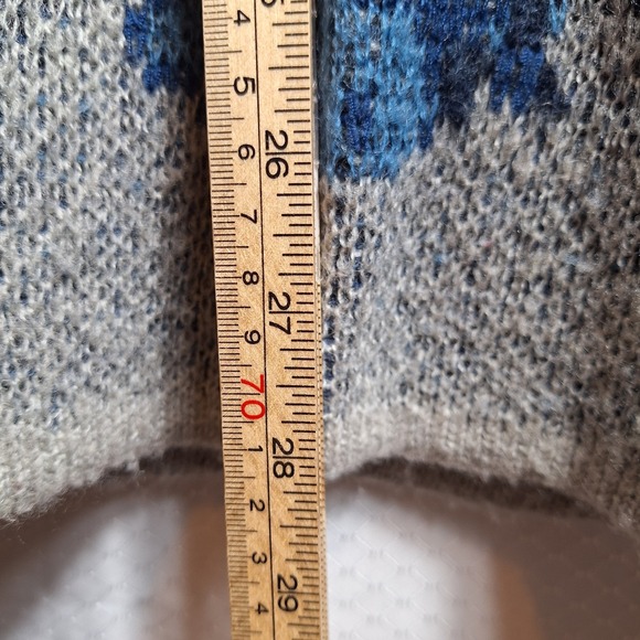 J. JILL Wool Blend Southwestern Longline Cardigan Sz XS Gray Blue Shawl Collar - Picture 6 of 6